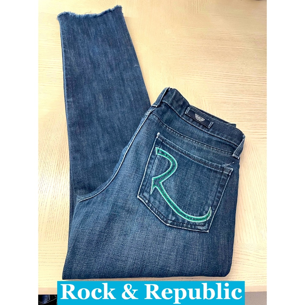 Rock & Republic Embroidered Jeans Sz 27